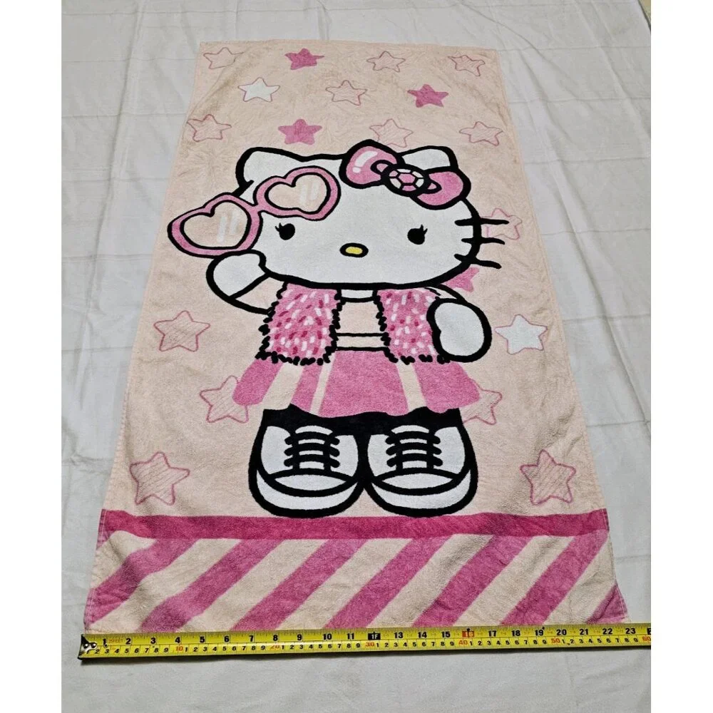 Sanrio Hello Kitty Bath Or Beach Towel Kitty Cat With Sunglasses 43x23